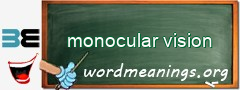 WordMeaning blackboard for monocular vision